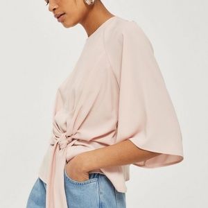 NWT - Topshop Slouchy Knot Front Blouse - Lt. Pink